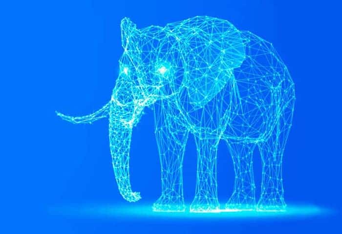 Illustration of elephant representing a Hadoop data lake